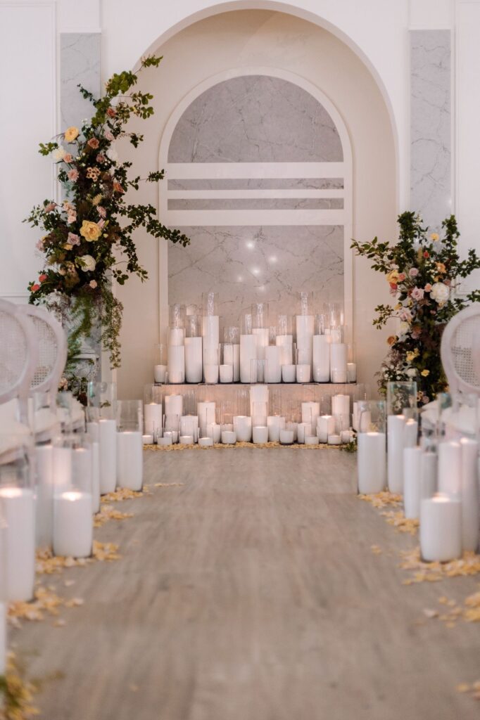 Archway Manor indoor wedding ceremony setup