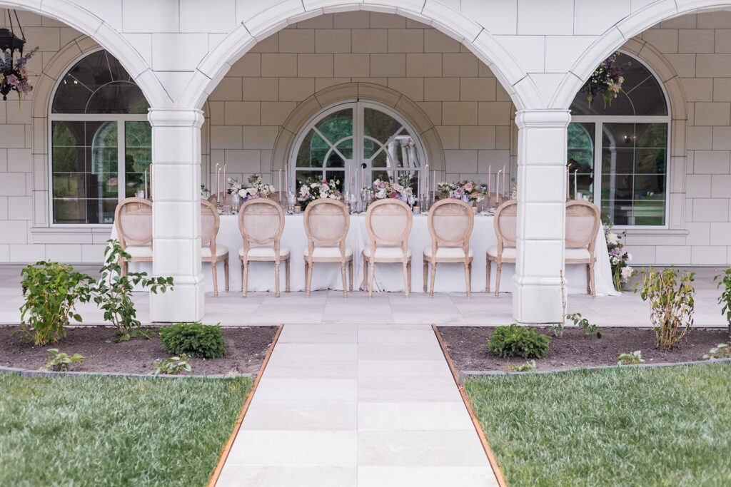 Archway Manor covered terrace with tablescape