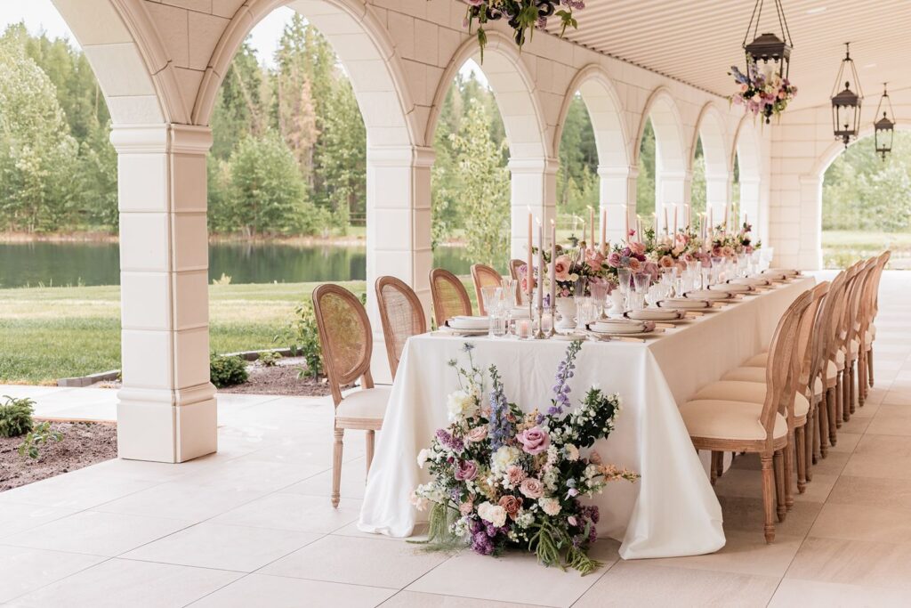 Wedding reception table design for a styled shoot at Archway Manor